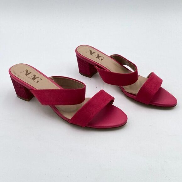Women Fashion Open Toe chunky Sandals High Heels Mules Double Straps Slip On - Picture 1 of 6